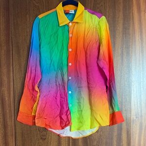 Bruce Glen Tie Dye button down blouse XS